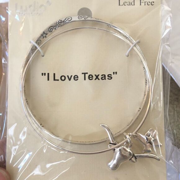 NWT “I love Texas” Silver bangle bracelets with charms. - Picture 1 of 7